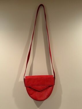 Red Women’s Crossbody Bag - Half-Moon Design Green Mountain made in USA